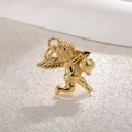 Golden cupid angel wing pendant with sphere for DIY jewelry making accessories - Angel Playing Ball