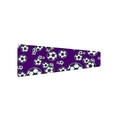 Purple athletic arm sleeve featuring white soccer ball patterns for sports and fitness - Soccer Purple