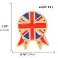 Spilla in smalto bandiera britannica Union Jack con dettagli su peso e dimensioni - Medaglia della Bandiera Britannica