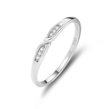 Eleganter S925 Sterlingsilber Ring mit gedrehtem Design und Diamanten auf Weiß - US 6 / Weißgold
