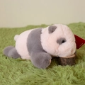 Peluche panda carino in rosa e grigio, sdraiato in una posa accogliente e dolce - 30cm Stile Sdraiato (Rosa Grigio)