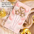 Golden heart and star cake toppers set for creative birthday party decoration - Gilded Fairy Candle Champagne Gold / 3pcs / Champagne Gold
