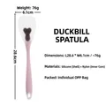 Duckbill silicone spatula with pink handle and translucent white head 28.6cm length - Duckbill Spatula / Semi-transparent Pink
