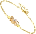 Goldenes Edelstahl-Armband mit lichtdurchlässigen gelben Rohsteinen und Perlen - Citrin Splitter