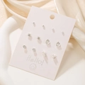 Lot de 6 paires de boucles d'oreilles argentées avec cristaux et perles minimalistes - Ensemble Élégant Perle Strass Argenté (E0242-1)
