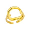 Minimalist wide open geometric ring in 18k gold plated stainless steel finish - Style 4820-Horseshoe Geometric