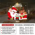 Christmas static window stickers with cartoon reindeer and snowman size chart overview - Small (35x30cm)