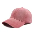 Classic washed cotton pink baseball cap with soft top and curved brim for women and men - Pink