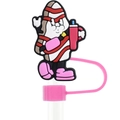 Christmas theme character silicone straw cover cap for 10mm drinking straws - 01 M&M Style Cartoon