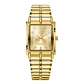 Luxury men's gold quartz watch with a rectangular dial and stainless steel strap - Men's Gold (VA-2521-JJ)