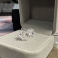 Classic silver S925 sterling silver stud earrings with sparkling heart-cut cubic zirconia - Silver Six-Prong Studs (LED-23)