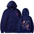 Marineblauer To Live For the Hope of it All Hoodie mit Palmen- und Schmetterlingsmotiven - S / Marine Slogan