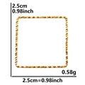 Textured square 304 stainless steel geometric earring pendant with 18k gold plating - Large Square-S1521 / Gold