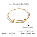Details van verstelbare 18K vergulde roestvrijstalen armband met afmetingen - Gouden Knoop Verstelbare Stijl (YYBL025072)