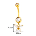 Golden titanium butterfly belly ring with clear cubic zirconia and dimensions - Gold Hollow Butterfly Style (T2530-5#Gold)