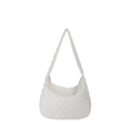 Sac à épaule nuage matelassé blanc en nylon rembourré doux avec une texture élégante - Blanc