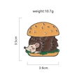 Creative hedgehog burger enamel pin badge for backpacks, 3.5x3.6cm cute animal jewelry - Hedgehog Burger
