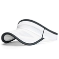 White mesh visor cap with black trim featuring a breathable honeycomb design for summer - Adjustable / White
