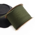 Detail of 1.5mm deep green cotton woven cord on a paper spool for DIY jewelry crafts - Approx. 1.5MM / Army Green