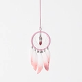 Handmade pink dreamcatcher with gradient feathers and crystal for car or home - Pink Dreamcatcher Style (B9524P)