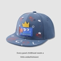 Blaue Kinder-Baseballkappe mit gelber Krone und 3D-Dinosaurier-Patch-Details - Kinder 3-10 Jahre (50-54CM) / Dinosaurier Blau