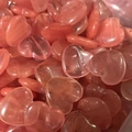 Polished 2cm rose quartz heart stones for DIY crafts and home decor gifts - Watermelon Quartz
