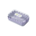 Portasapone viola traslucido con coperchio drenante e maniglia decorativa - Viola