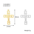 Pendenti a croce cuore oro e argento con altezza 40 mm e peso 3 g specificati - Croce Cava a Cuore (S-KLJ448-Z) / Color Acciaio