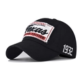 Berretto da baseball classico in cotone lavato con ricamo vintage Texas su nero - Regolabile / Nero