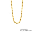 Detailed view of 18K gold plated oval bead chain necklace with size and weight specs - Olive Bead Chain / N344