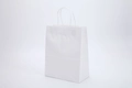 Minimalist white kraft paper gift bag with matching twisted rope handles for shopping - Small Vertical 15*8*21cm / White