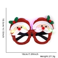 LED Christmas Santa glasses with red glitter frame and 18x10.5cm dimension details - Santa Claus Glasses