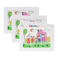 Three-piece set of white magnetic photo frames for children's artwork and paintings - Small A5 / White