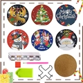 6er-Set DIY Weihnachten Diamant Malerei Untersetzer mit Rentier und Weihnachtsmann - BD006 Weihnachten Thema (6er Set)