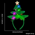 Diadema de árbol de Navidad luminosa con luces LED y pompones de colores para fiesta - Árbol Navidad Verde Pluma Verde (Con Luz)