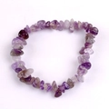 Elastic bracelet with natural amethyst gravel stones in purple and lavender hues - Amethyst