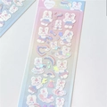 Floro Studio rainbow bear stickers with cute stars and hearts in pastel colors - Rainbow Magic Wand (No Waste Removal)