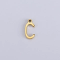 18K gold plated stainless steel letter C alphabet pendant for DIY jewelry making - C (Bracelet Accessory) / Gold