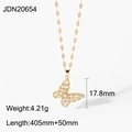 Detailed specs of the 18K gold crystal butterfly pendant with 455mm chain length - Butterfly Style (JDN20654)