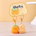 Cute resin keychain set featuring magnetic orange persimmon and beige peanut charms - Magnetic - Persimmon and Peanut 'Good Things' Pun / SKU Price for One Pair