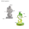 DIY silicone mold for couple kissing candle holder resin crafts in emerald green - Couple Kissing Mold 01
