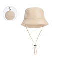 Cappello a secchiello isolato kaki chiaro con cinturino e custodia pieghevole - Cachi