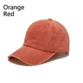 Vintage baseballkappe in orangerot aus gewaschener baumwolle mit retro-finish - 56-60cm / Orangerot