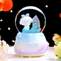 Star Dream crystal ball with blue character fishing on a gradient purple base - 9063 Playing In The Water / Medium 80# LED Light+Music