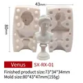 Venus Göttin Silikonform für DIY Kerzen und Gips mit detaillierten Größenangaben - Venus RX-01