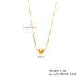 Collier minimaliste en acier doré avec pendentif boule et chaîne réglable de 40+5cm - N332 - Perle Dorée Minimaliste