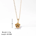 Elegante collar con colgante de rosa dorada para mujer con detalles de tamaño y peso - Dorado