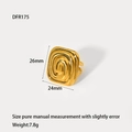 Detailed view of gold square spiral ring DFR175 with dimensions and weight specs - Square Spiral (DFR175)