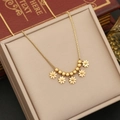 Elegante vergoldete Blumenkette in einer beigen Schmuckschatulle mit Vintage-Büchern - Blumen-Stil (2#Flower)