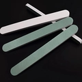 Close-up of four double-sided nail polishing files with green and white grit surfaces - 18*2cm Blank Polishing Strip